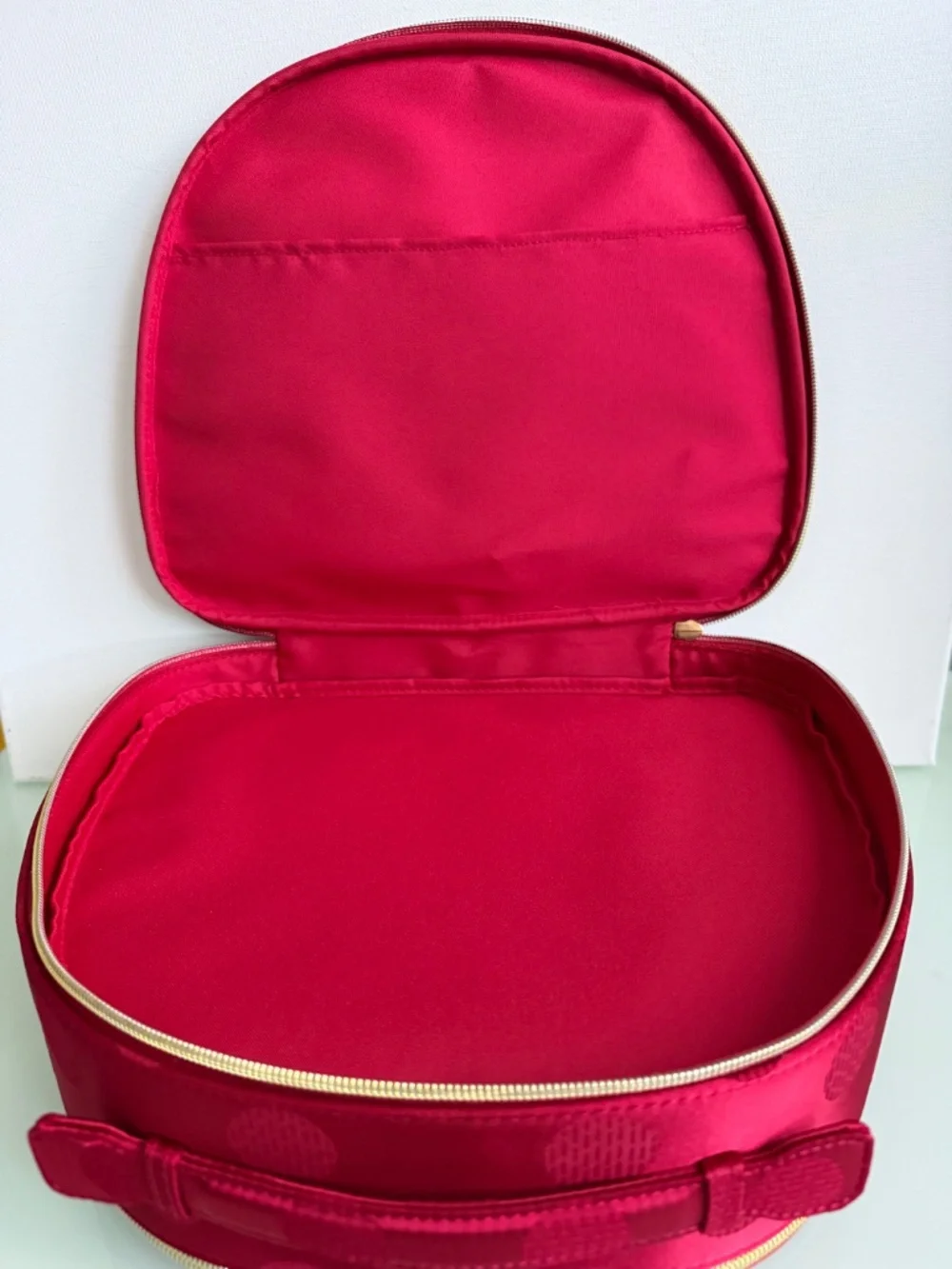 Estée Lauder 2025 Blockbuster Red Polka Dot Train Case Makeup Bag